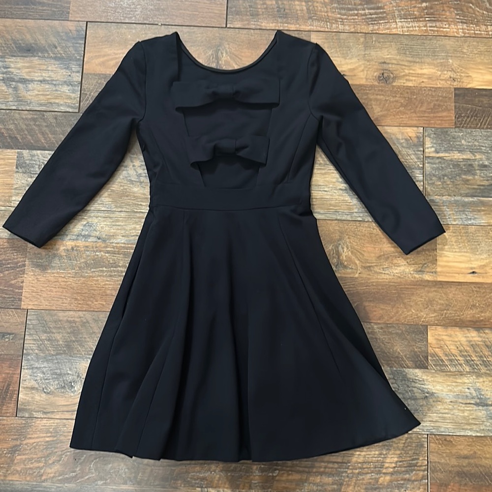 kate spade black dress bow | Dresses | Kate Spade Ponte Flirty Back Sz fitted black dress knee stylish Size:38/30 backs for a meeting